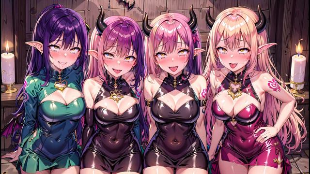 AI Anime Art 4K Lookbook - Ahegao Succubus 2