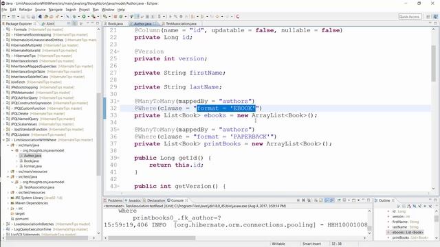 Hibernate Tip: How to filter entities from a mapped association? смотреть онлайн
