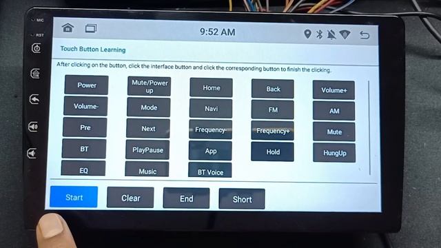 Panel Button Learning Of Android Car Stereo JCAC10003 Based On MTK/AC8227L