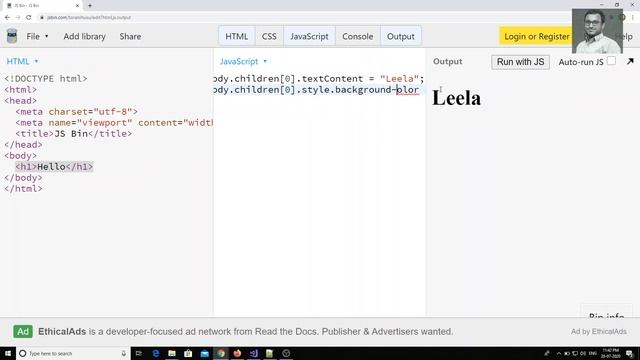 53. Document Object and how to interact the HTML with document object in javascript смотреть онлайн