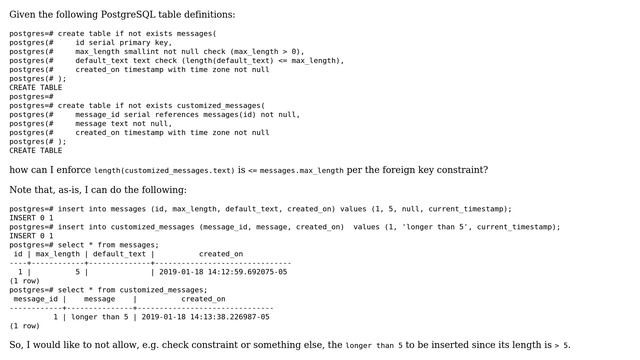 Databases: How to Add Check Constraint between Tables (or change DDL)? смотреть онлайн