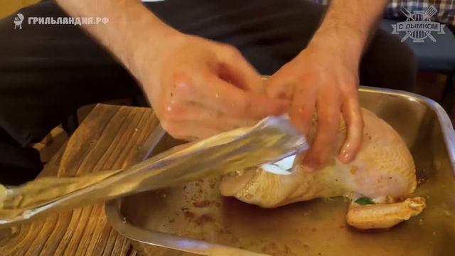 Рецепт Курица Гриль На Вертеле «С дымком» (как приготовить на огне) смотреть онлайн