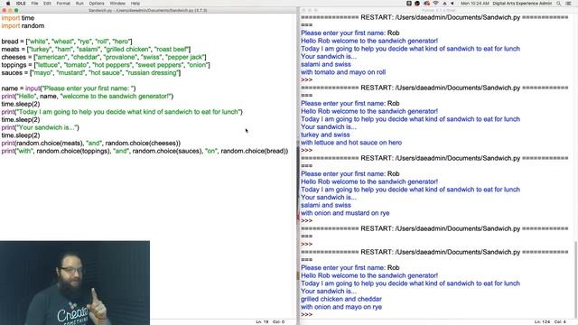 Creating Sandwiches using Lists in Python with Rob смотреть онлайн