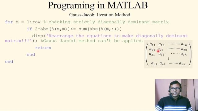 MATLAB programming for Gauss -Jacobi Iteration method || System of linear equations || Lecture 39 смотреть онлайн