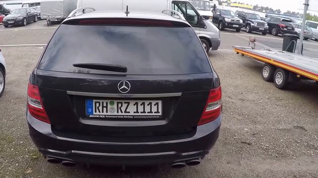MERCEDES BENZ C CLASS C 63 AMG T-MODEL S204 BLACK COLOUR WALKAROUND смотреть онлайн