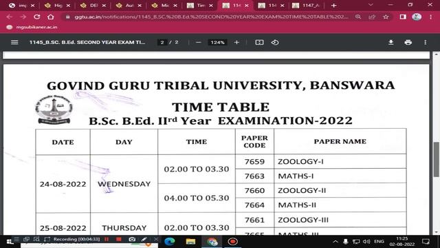 GGTU Admission 2022-23 II GGTU EXAM TIME TABLE 2022 II Govind Guru Tribal University, Banswara смотреть онлайн
