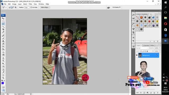 Tutorial cara mengganti Background Foto di Photoshop CS3 смотреть онлайн