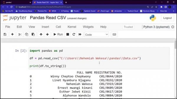 PANDAS FOR DATA ANALYSIS | LESSON 4 | PANDAS READ CSV