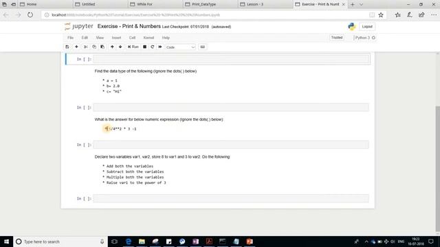 #5 Python Tutorial in Hindi | Practice Exercise: Print function & Data Type смотреть онлайн