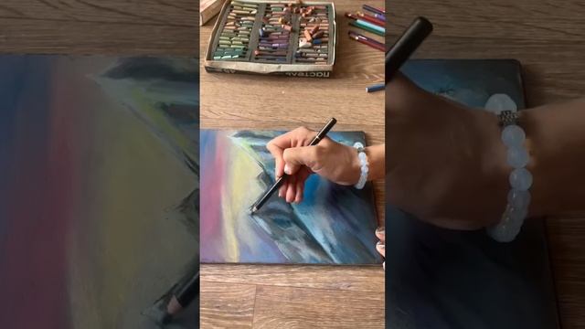 Рисую горы пастелью. Процесс. смотреть онлайн