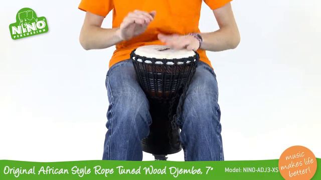 Original African Style Rope Tuned Wood Djembe 7" - NINO-ADJ3-XS смотреть онлайн