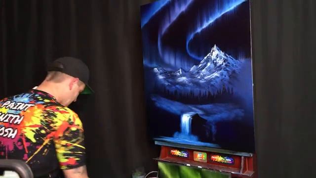 Blue #NorthernLights #AuroraBorealis Scene  #OilPainting #FreeTutorial #PaintWithJosh #BobRoss