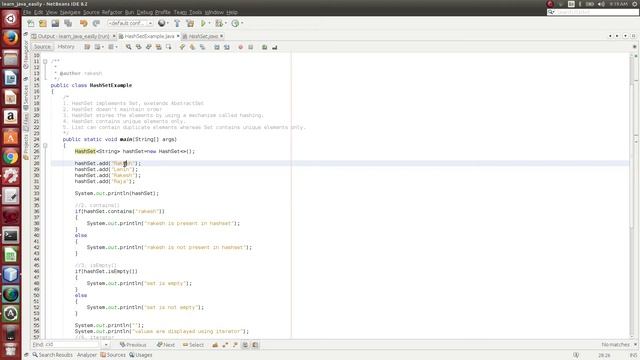 HashSet Program in Java (Java Collections) смотреть онлайн