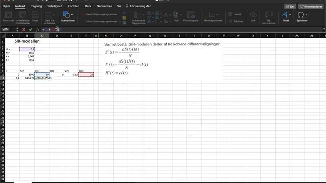 Implementering og simulation med SIR modellen i Excel смотреть онлайн