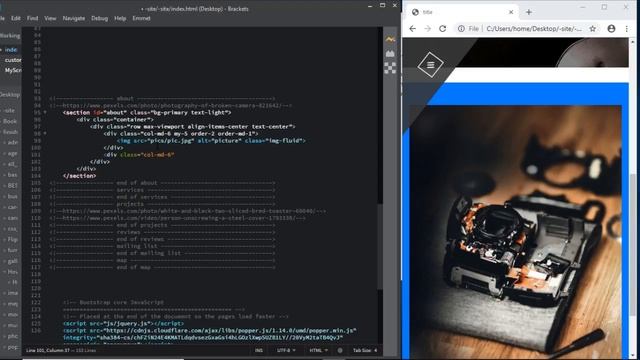 bootstrap 4 complete site about section html css смотреть онлайн
