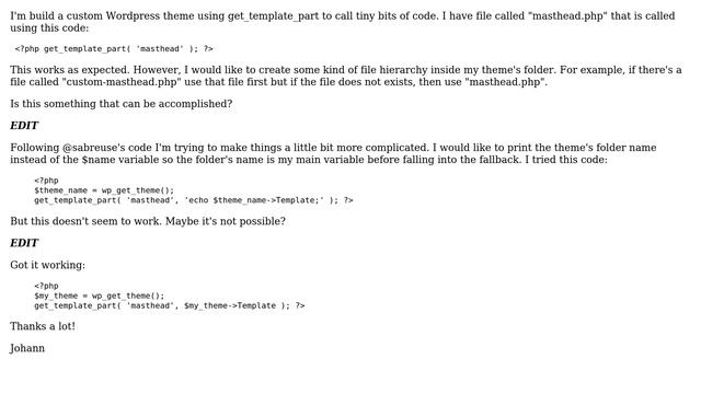 Wordpress: Is "get_template_part" hierarchy possible? смотреть онлайн