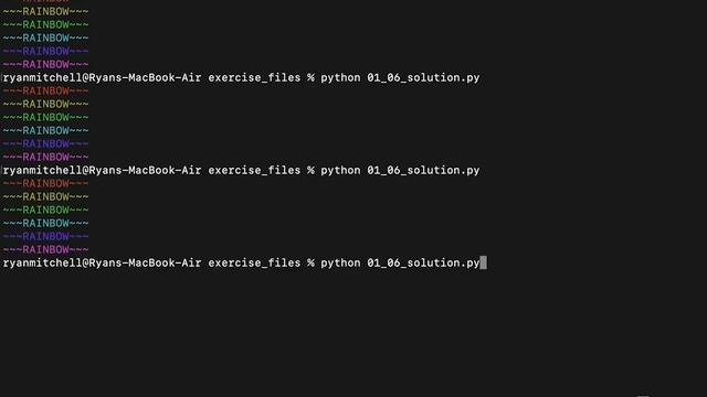 Solution Now in termcolor | Python Essential Training смотреть онлайн