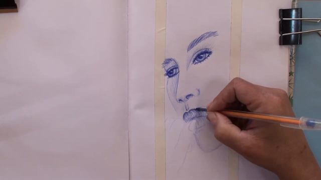 Como DIBUJAR un rostro con BOLÍGRAFO paso a paso|Técnica FÁCIL de TRAMAS para DEGRADADOS a lapicera смотреть онлайн