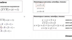 Упростить логическое выражение. Алгебра логики: аксиомы и законы