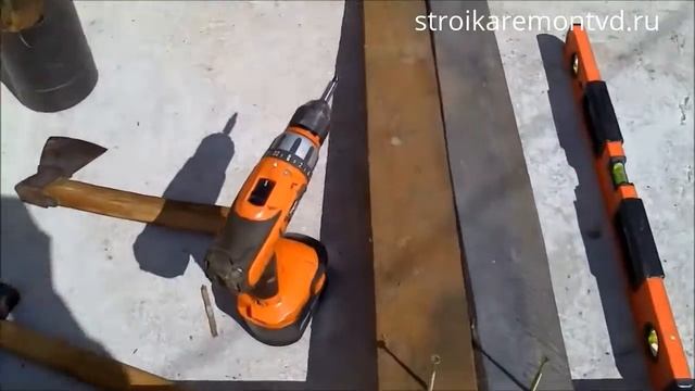 Строим сарайчик для дров (дровник, навес) часть 1 -каркас. смотреть онлайн