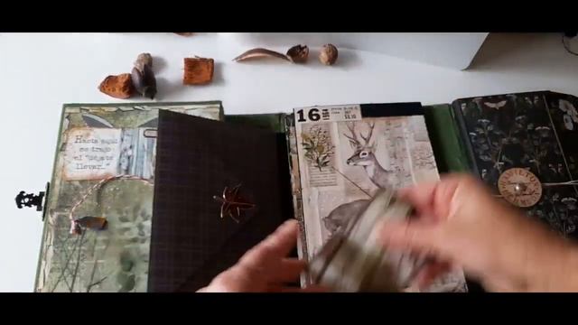 Forest nature handmade lapbook, junk journal, Stamperia смотреть онлайн