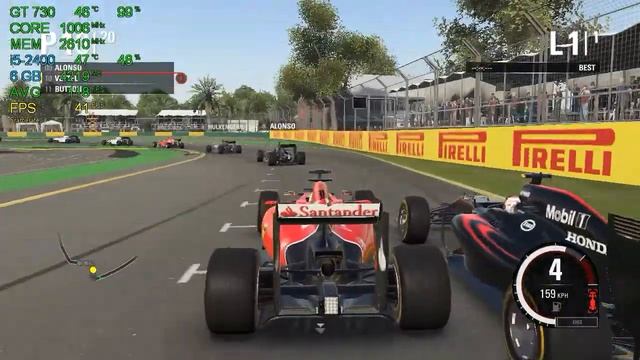 F1 2015 Benchmark | Intel Core i5-2400 & GT 730 1GB GDDR5 смотреть онлайн