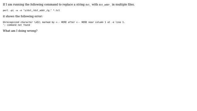 How to run a Perl command? смотреть онлайн