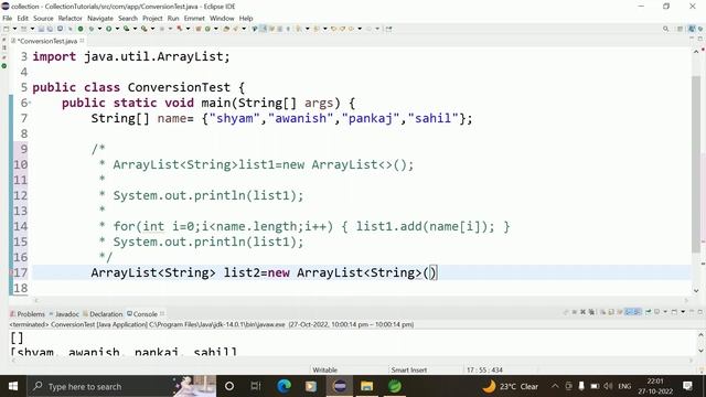 Convert an Array to ArrayList || Shyam Sundar смотреть онлайн