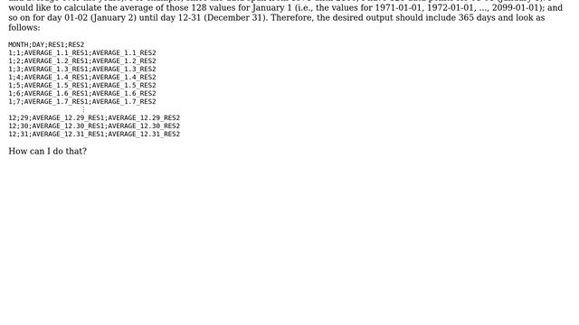 Unix & Linux: Calculate average values for each day over multiple years смотреть онлайн
