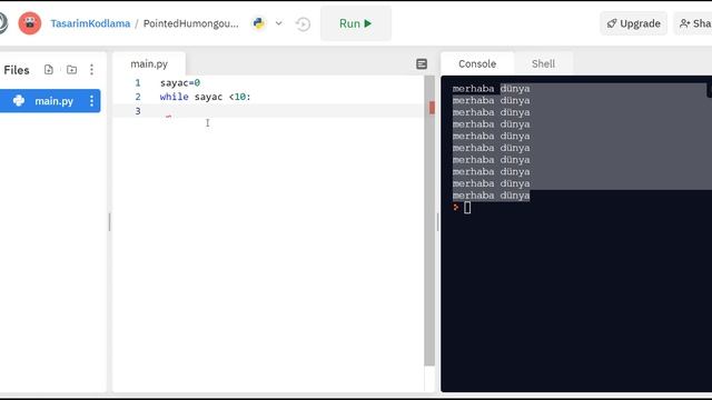 Python Ekrana 10 Defa Merhaba Dünya Yazdırma смотреть онлайн
