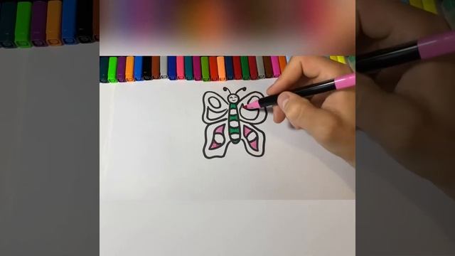 drawing a butterfly for kids/bolalar uchun kapalak chizish/рисование бабочки для детей смотреть онлайн