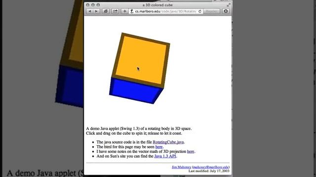 Rotating Java Cube смотреть онлайн