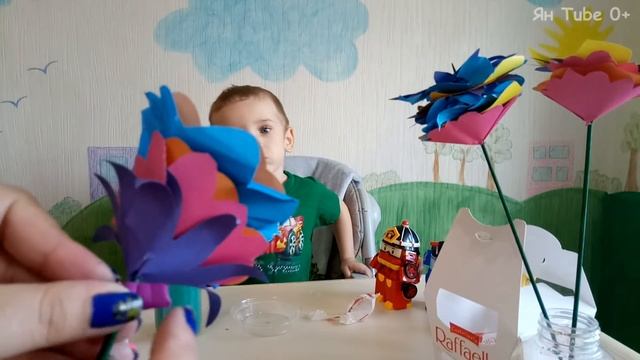 Цветы своими руками из цветной бумаги ???Детские крутые поделки ?Подарок бабушке своими руками смотреть онлайн