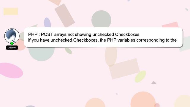 PHP : POST arrays not showing unchecked Checkboxes смотреть онлайн
