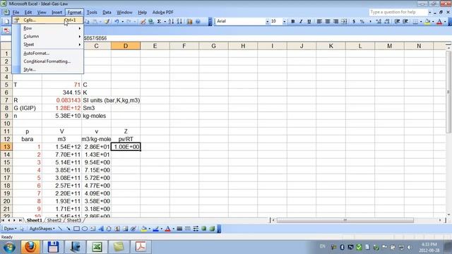 Excel (2003) Etiquette for Engineers - Ideal Gas Law смотреть онлайн