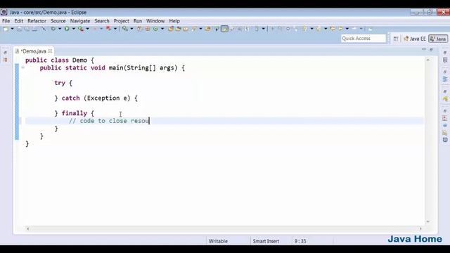 usage of finally block in exception handling смотреть онлайн