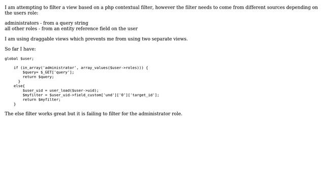Drupal: php in views contextual filter for different user roles смотреть онлайн