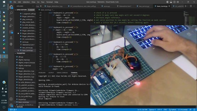 Laser Turret with Keyboard Control using Arduino, Python and Telemetrix смотреть онлайн