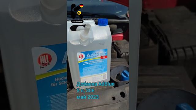 Добавка AdBlue для дизельных двигателей. 5 л, 30€ на заправке Shell, май 2023. #kupleno_de смотреть онлайн