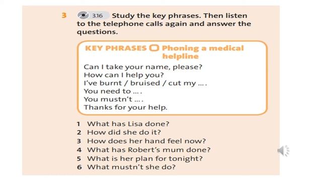 Grade 7. Unit 8. Natural disasters. Lesson 9.Phoning a medical helpline. English plus 7 p.115 смотреть онлайн