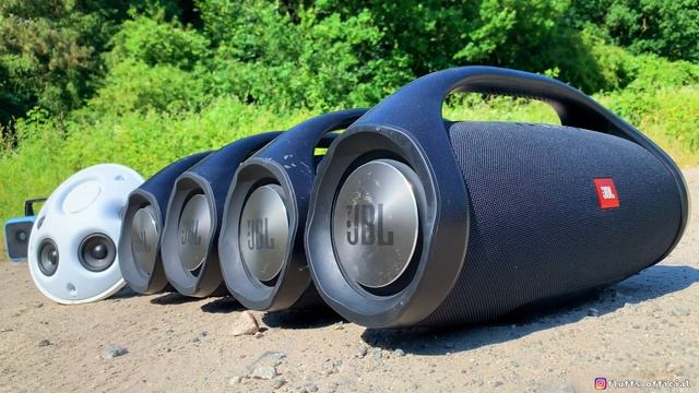 WARPING 4x JBL Boombox PL + Harman/Kardon Onyx Studio 4 JBL CONNECT+ BASS TEST !!! (100% VOL.) смотреть онлайн