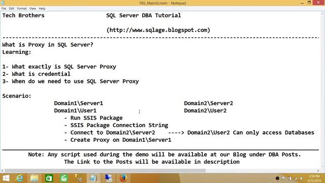 SQL Server DBA Tutorial 128-What is Proxy in SQL Server смотреть онлайн