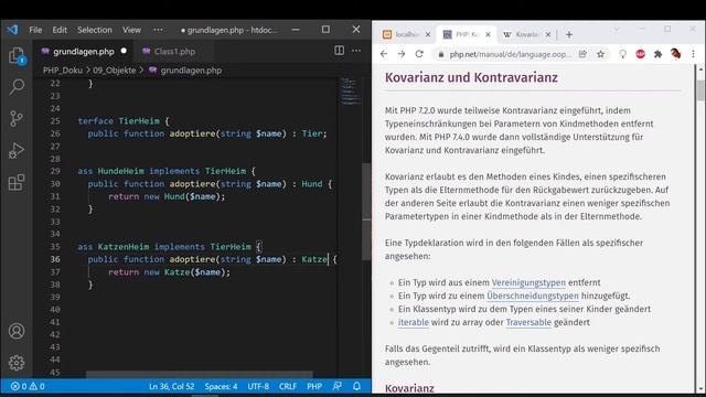 OOP[10]: Kovarianz und Kontravarianz - Beispiel [PHP 8 Doku - Sprachreferenz] смотреть онлайн