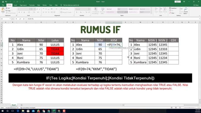 Cara Menggunakan Rumus If : Belajar Cepat dan Mudah | Tutorial Excel #1 смотреть онлайн