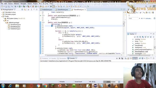 Snake Game In Java (JDK) Eclipse IDE || ft.Sameer Shah смотреть онлайн