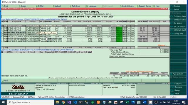 GSTR2A RECONCILIATION WITH JSON IN TALLY || VIEW JSON FILE WITH CREDIT NOTE смотреть онлайн