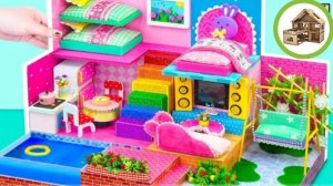 Миниатюрный роскошный дом с 3 спальнями, мега бассейном и многи Из переработанного картона