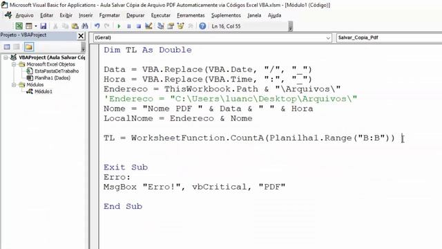 Salvar Cópia de Arquivo PDF Automaticamente via Códigos Excel VBA смотреть онлайн