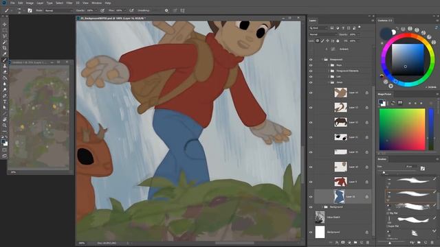Painting a Digital Graphic Novel Panel in Photoshop -- Beginners to pro смотреть онлайн