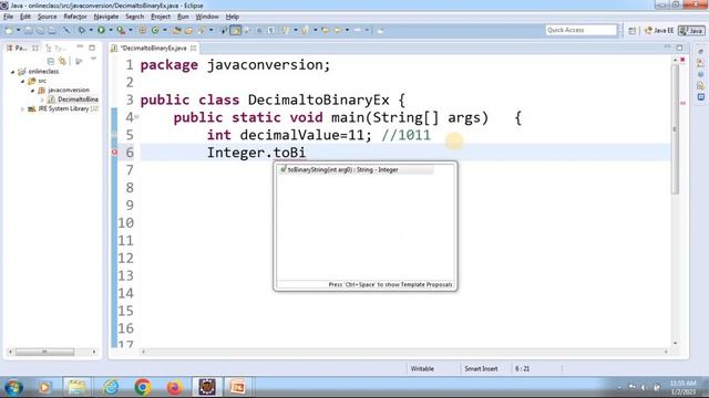 Decimal to Binary conversion in java | How to convert a decimal number into binary in Java смотреть онлайн